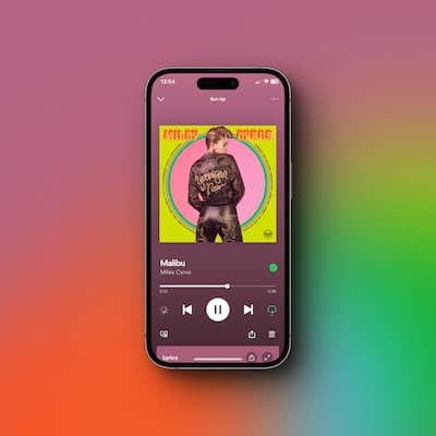 iPhone 15 Pro mockup with magic backgrounds adapted to the image